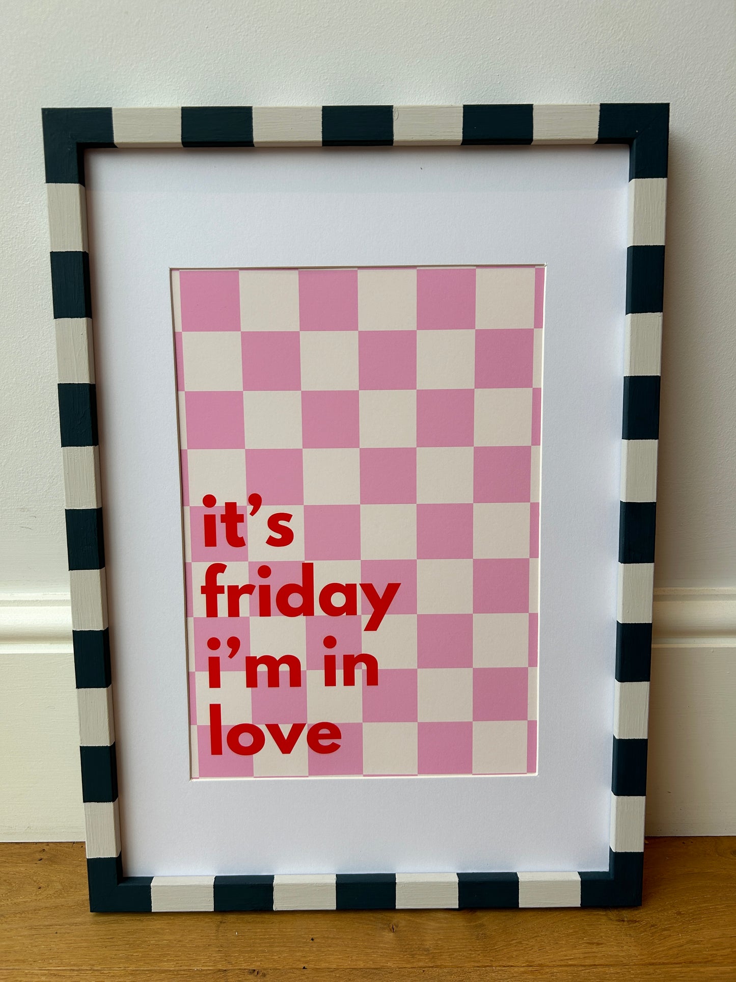 Customisable striped hand painted frame