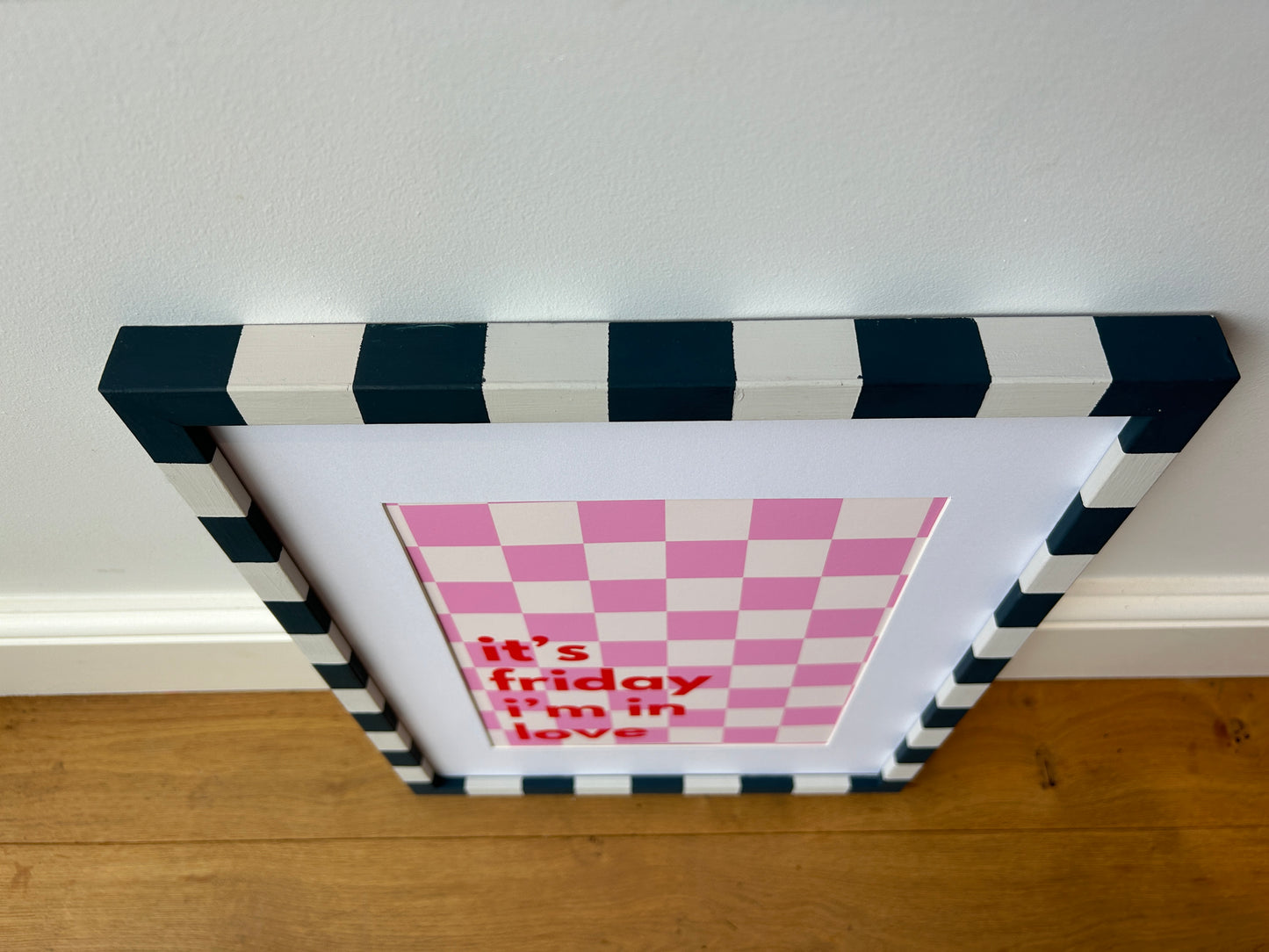 Customisable striped hand painted frame