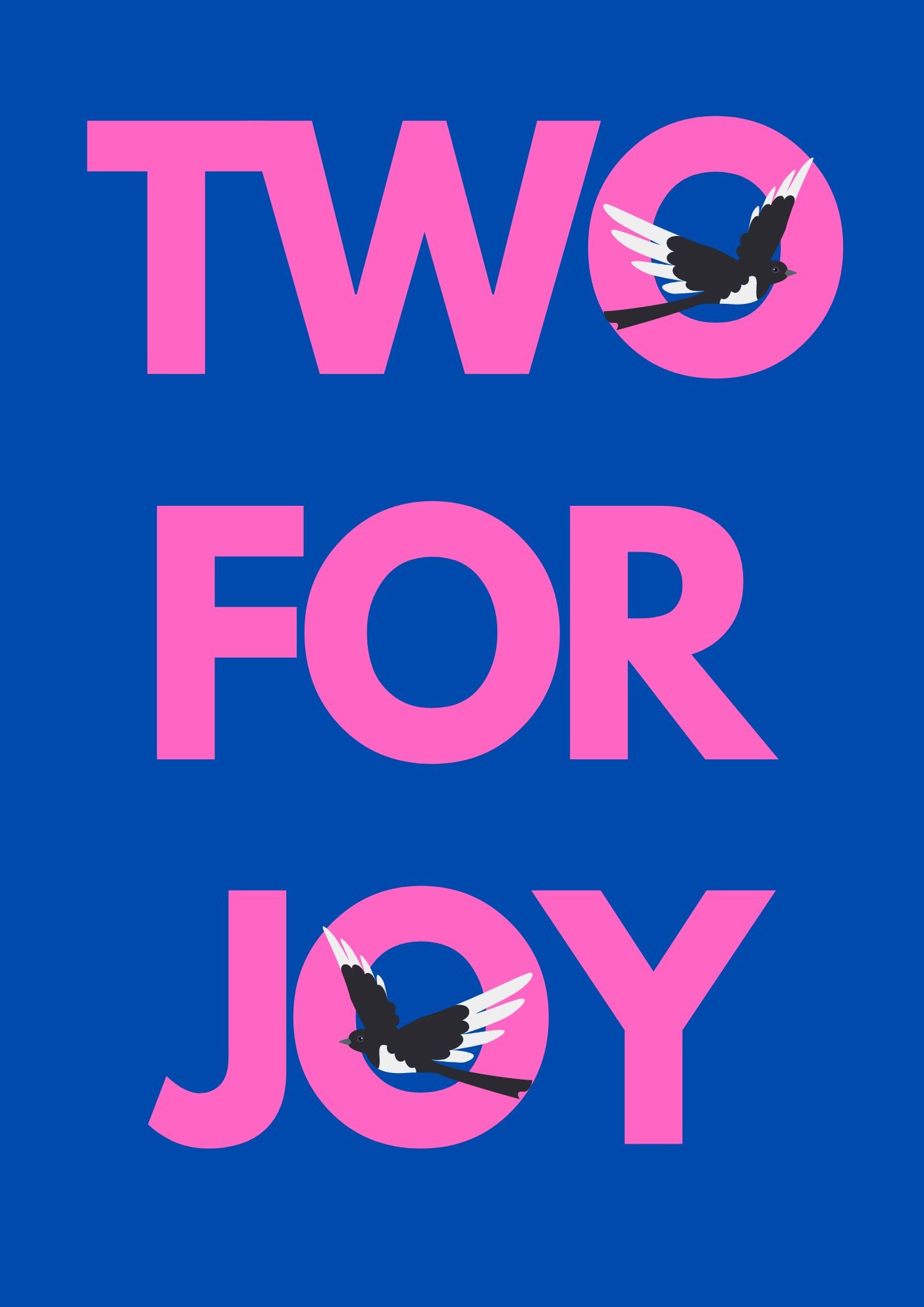 Two for Joy magpie wall art print