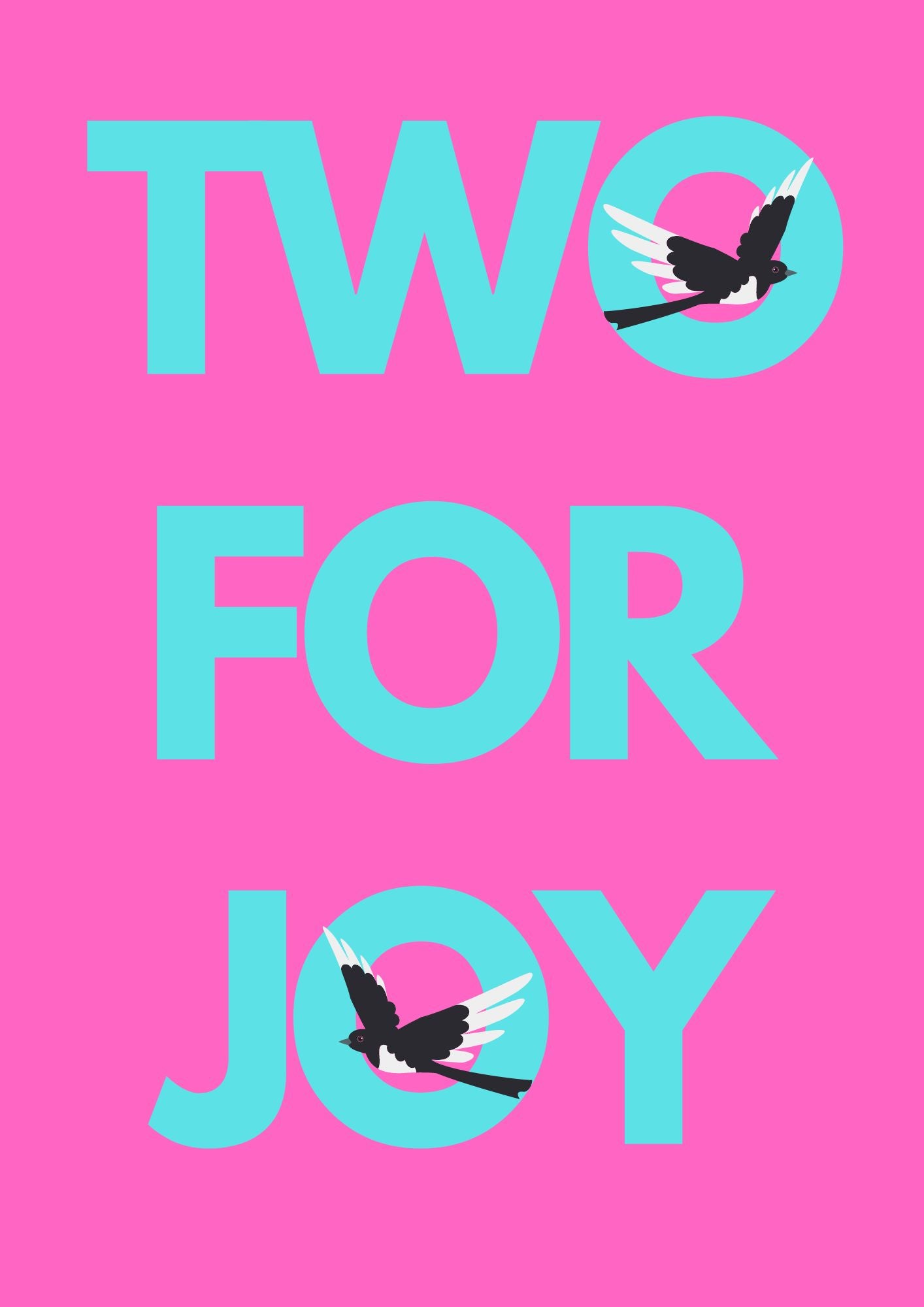 Two for Joy magpie wall art print