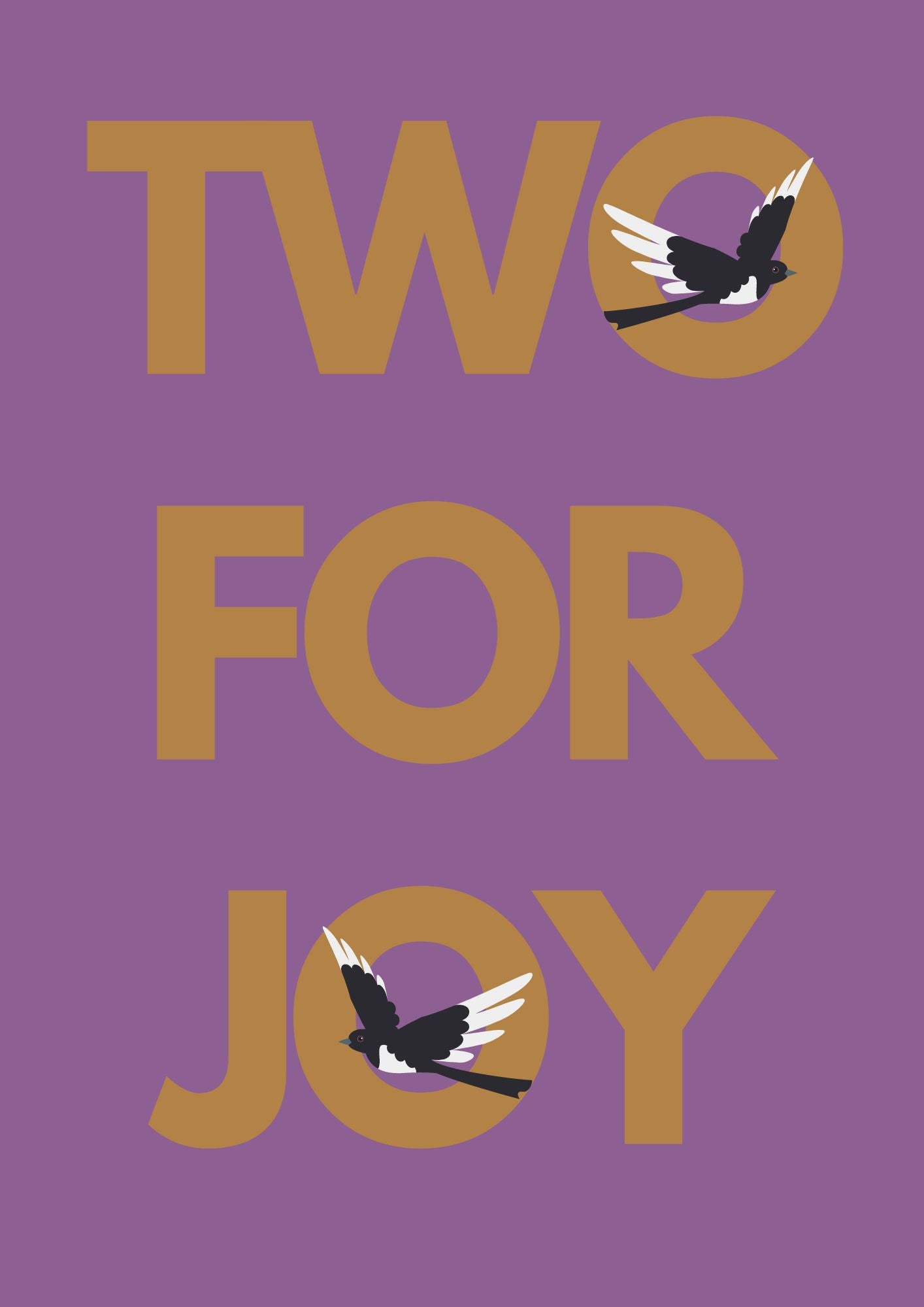 Two for Joy magpie wall art print