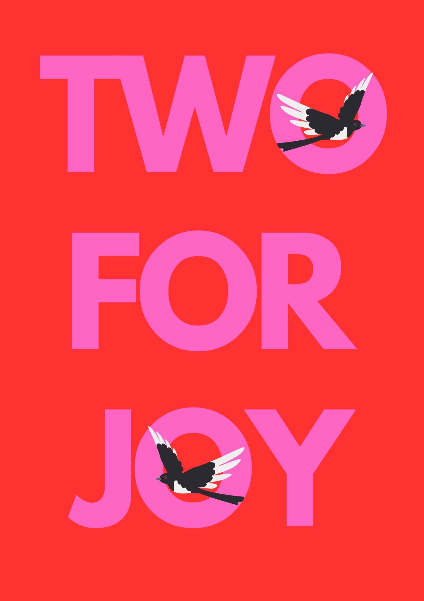 Two for Joy magpie wall art print