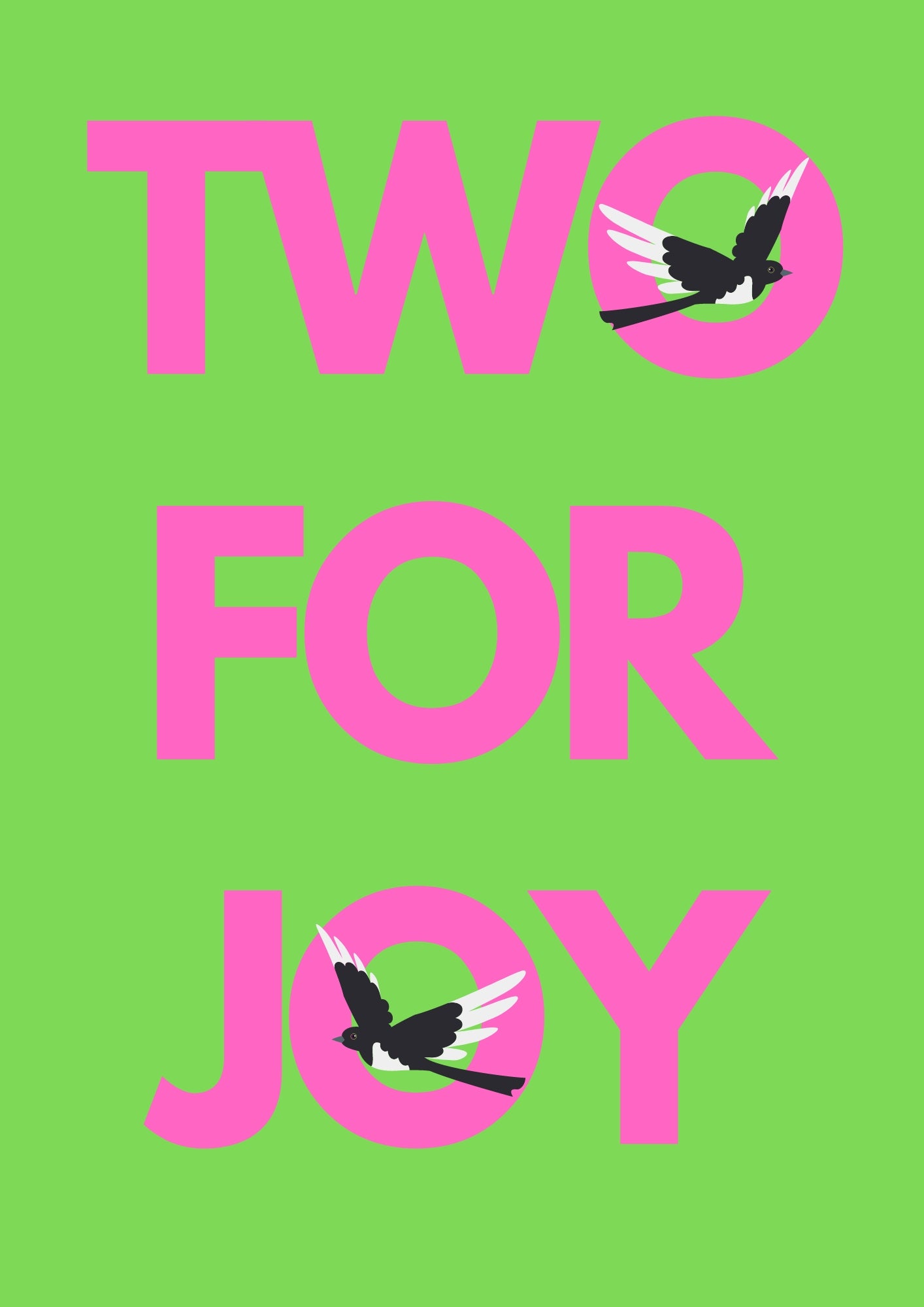 Two for Joy magpie wall art print